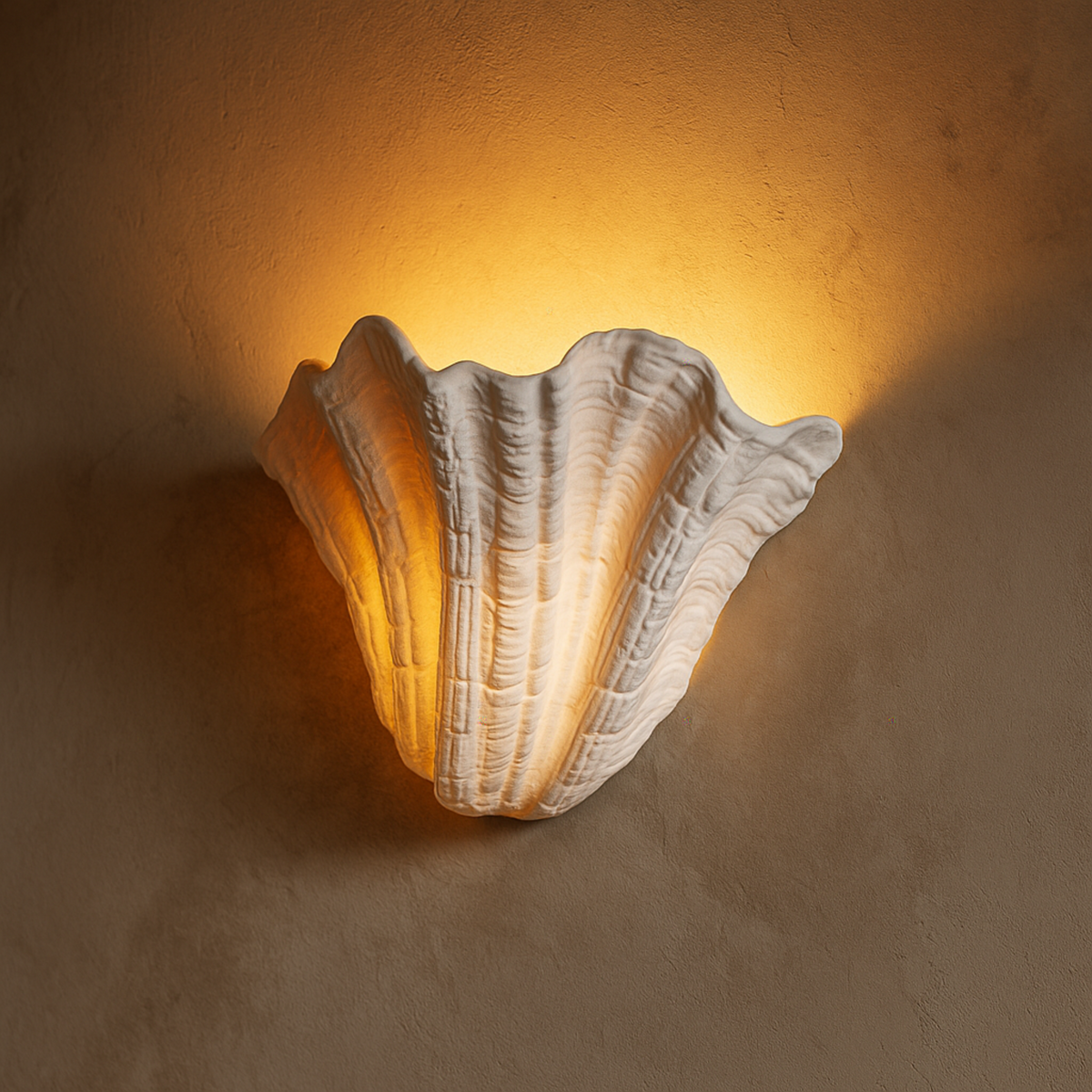 Plaster Shell Wall Light G9 LED Wabi-Sabi Baroque Sculpture Ambient Light Warm White Design Interior Wall Lighting | Sansoti
