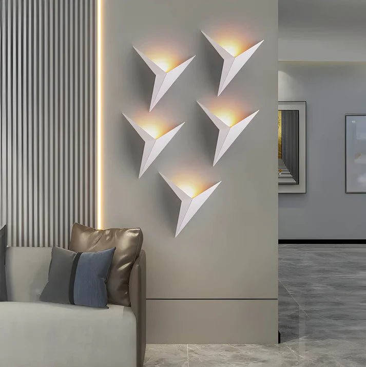 Applique murale Oiseau fer noir éclairage mural chambre salon design minimaliste style origami LED | Restfield