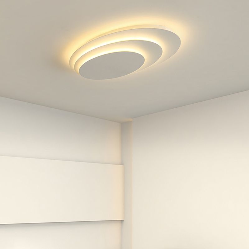 Deckenlampe Rund 50cm LED Dimmbar Weiß Schlafzimmer Wohnzimmer Acryl Metall | Restfield