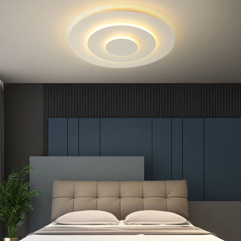Deckenlampe Rund 50cm LED Dimmbar Weiß Schlafzimmer Wohnzimmer Acryl Metall | Restfield