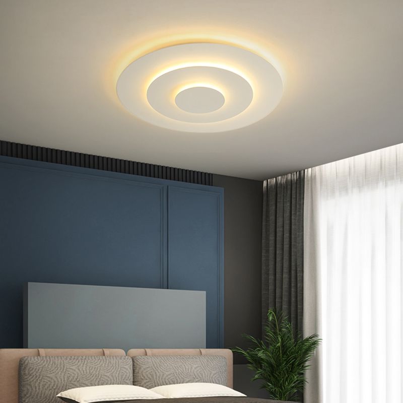 Deckenlampe Rund 50cm LED Dimmbar Weiß Schlafzimmer Wohnzimmer Acryl Metall | Restfield