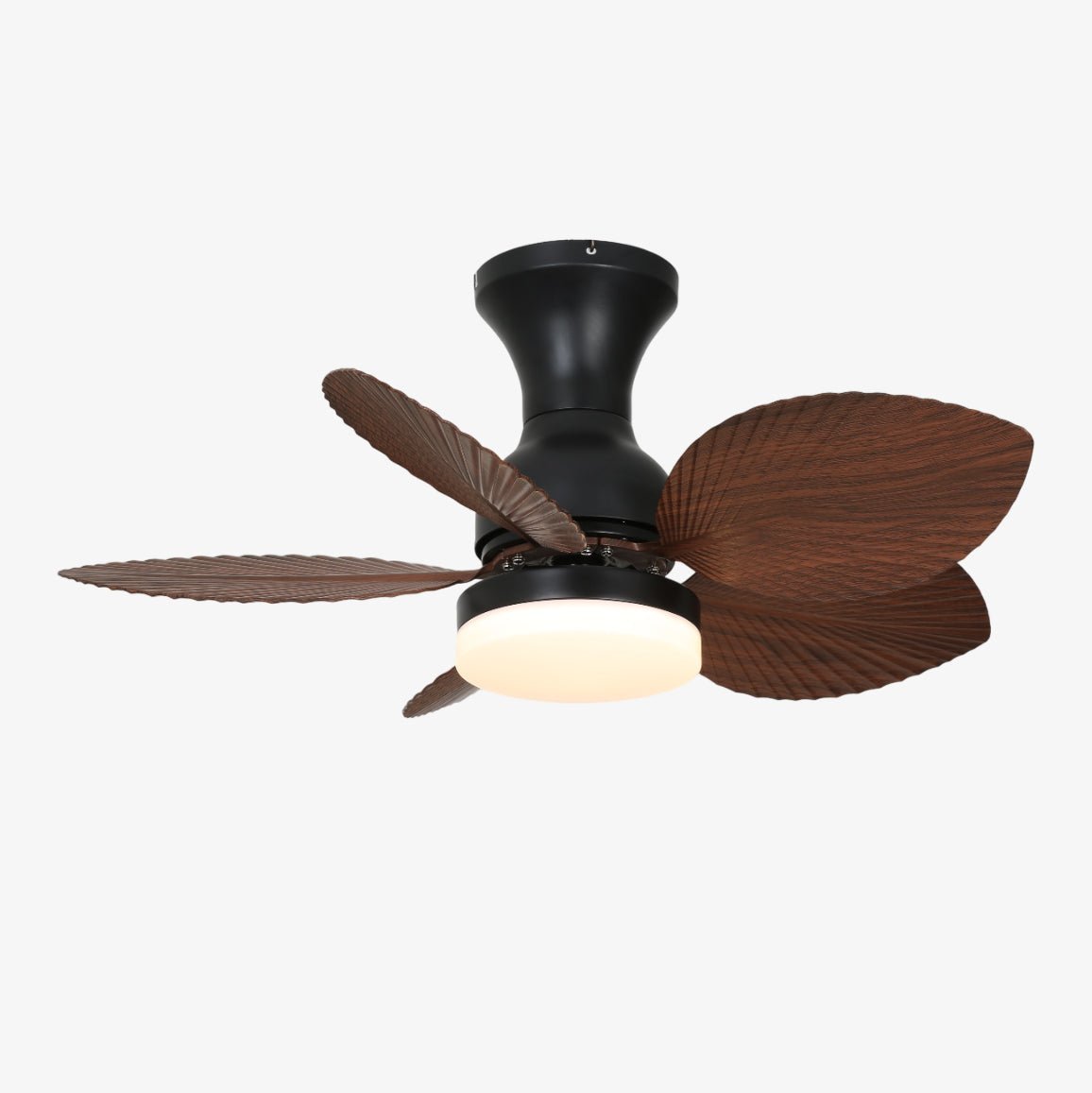 Plafondventilator met verlichting Florence in vintage houtlook — design plafondventilator met lamp, 6 snelheden, afstandsbediening, E27 of LED, geschikt voor woonkamer slaapkamer | Sansoti