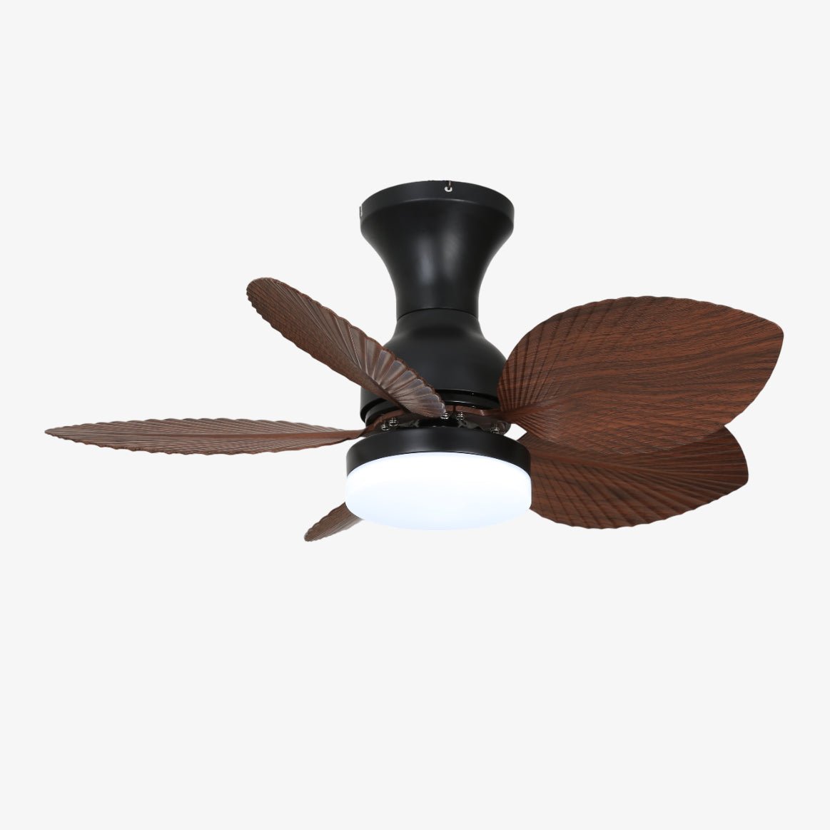 Plafondventilator met verlichting Florence in vintage houtlook — design plafondventilator met lamp, 6 snelheden, afstandsbediening, E27 of LED, geschikt voor woonkamer slaapkamer | Sansoti