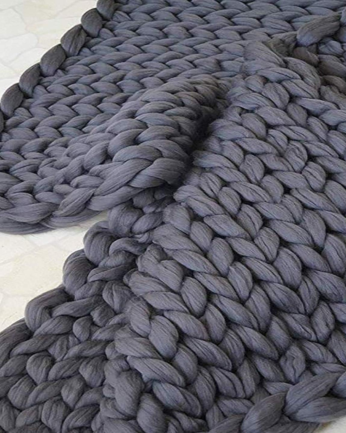 Handgebreid Chunky Plaid – Dik Gebreide Deken in Zachte Chenille voor Bank en Bed | Sansoti