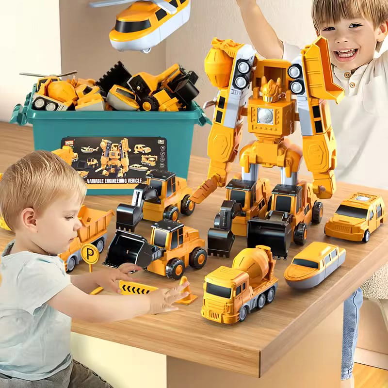 Magnetisch Bouwvoertuig Speelset 50 Stuks Transformeerbaar Voertuigset voor Kinderen Educatief Constructiespeelgoed met Magnetische Onderdelen | Sansoti