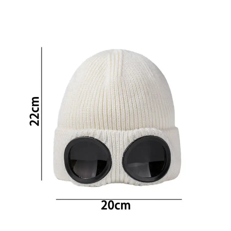 Bonnet d’hiver tricoté avec masque de ski intégré, unisexe, chaud, doublure polaire, coupe-vent, pour le ski, le snowboard et les activités de plein air | Sansoti