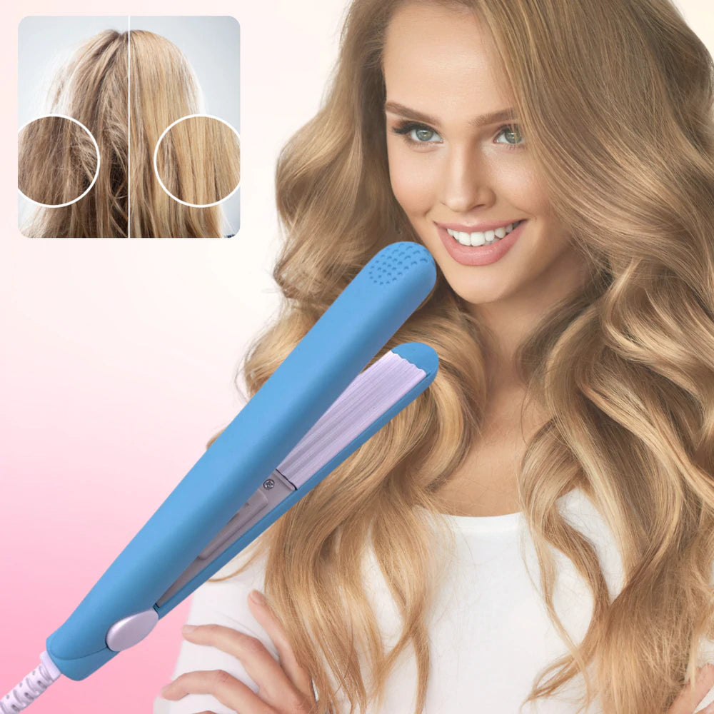 Kompakter keramischer Haarglätter, 2-in-1 für Locken und glattes Haar, Turmalinplatten, Reisegröße, 190 °C, Aufheizen in 30 Sekunden | Sansoti