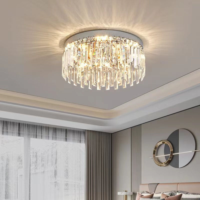 Kristall Deckenleuchte Rund Modern Flush Mount Chrom E12 Dimmbar Wohnzimmer Schlafzimmer