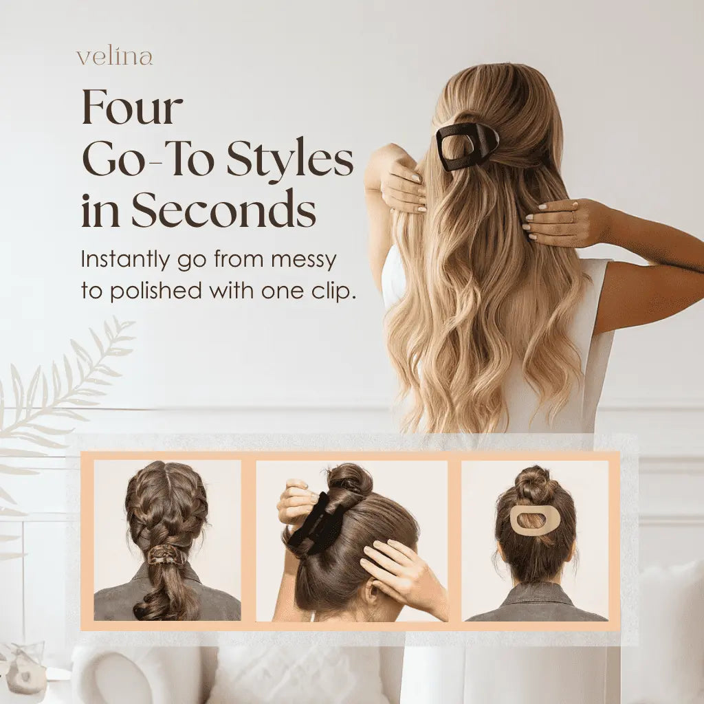 Platte Haarclips Set van 4 – Comfortabel Ontwerp Zonder Drukpunten | Sansoti