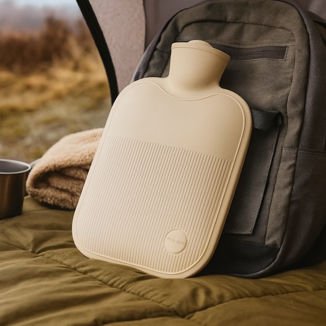 Hot Water Bottle 2000ml Leak-Proof with Soft Fleece Cover for Cold Feet Hands and Back Winter Warmth Comfort | Sansoti