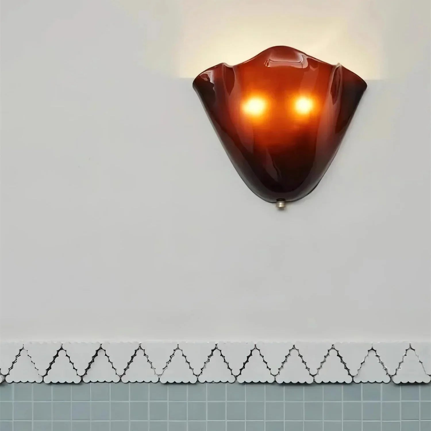 Wandlamp Glas In Lood Retro Art Deco Schelp 28cm E14 | Sansoti