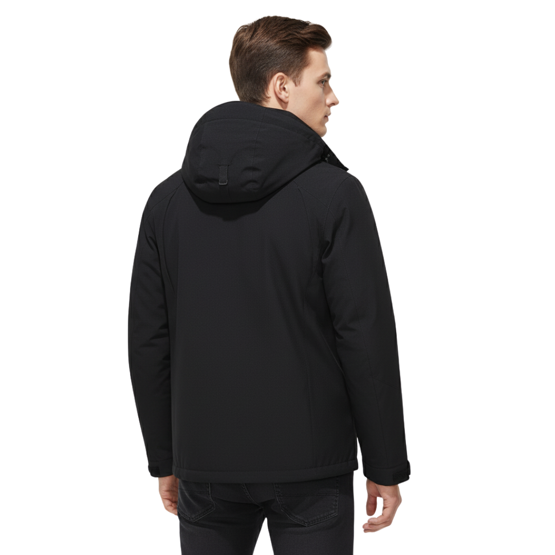 Veste d’extérieur imperméable pour hommes en polyester avec capuche amovible et plusieurs poches pour randonnée, trekking et activités de plein air | Sansoti