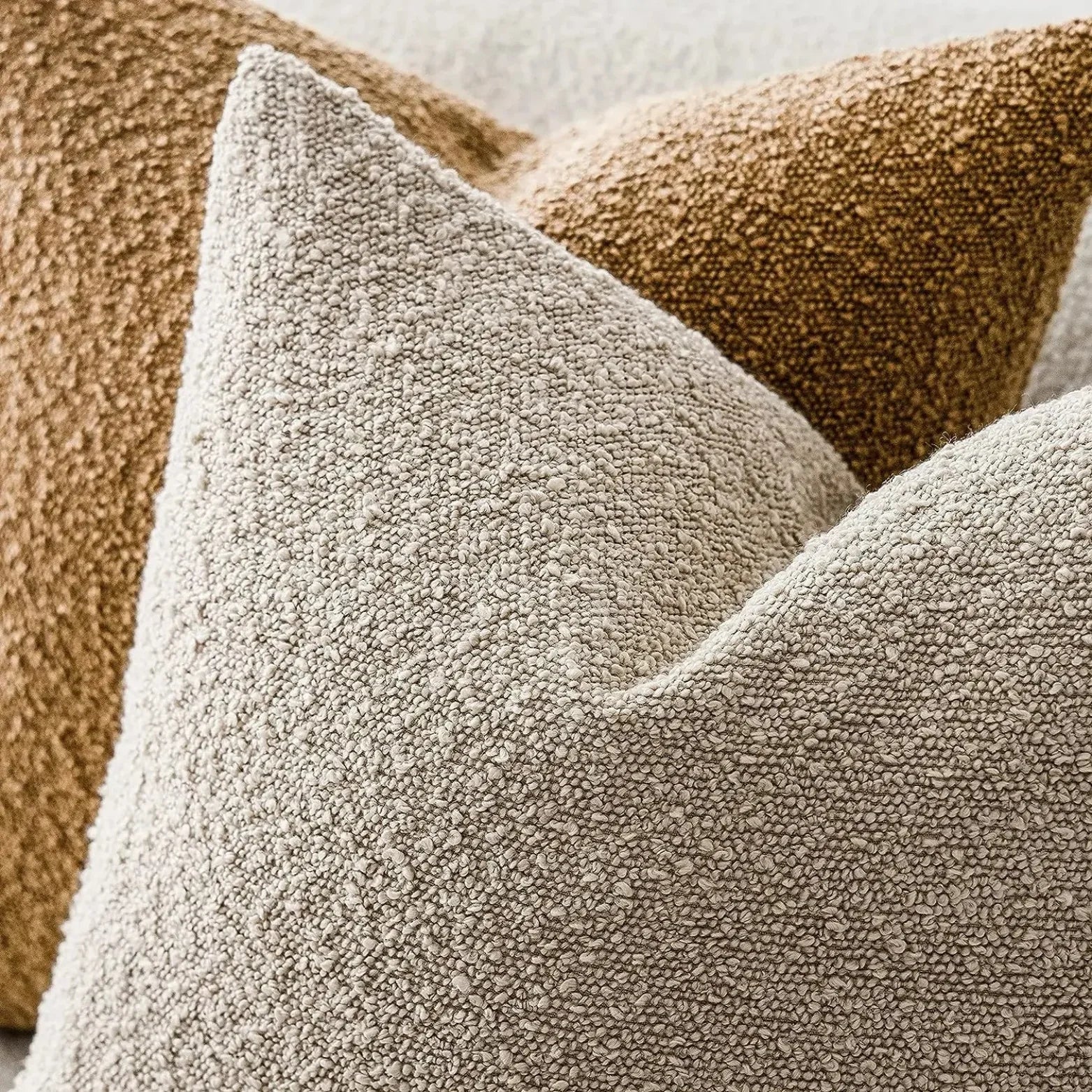 Kissenbezug Bouclé Luxus 45x45 Weiches Minimalistisches Design | Restfield
