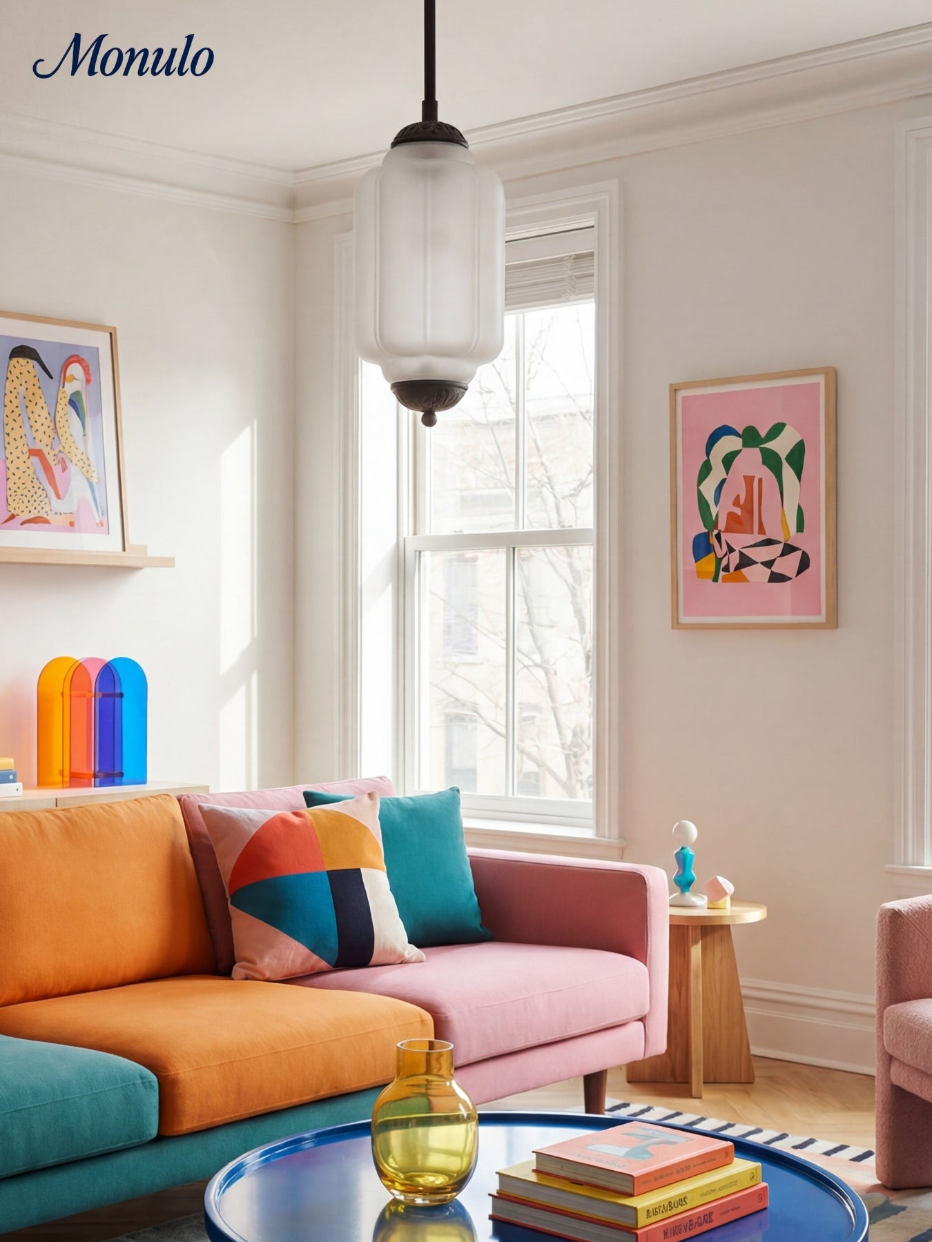 Vintage Glazen Hanglamp met Nostalgische Uitstraling – Verfijnde Verlichting voor Eetkamer en Keuken | Sansoti