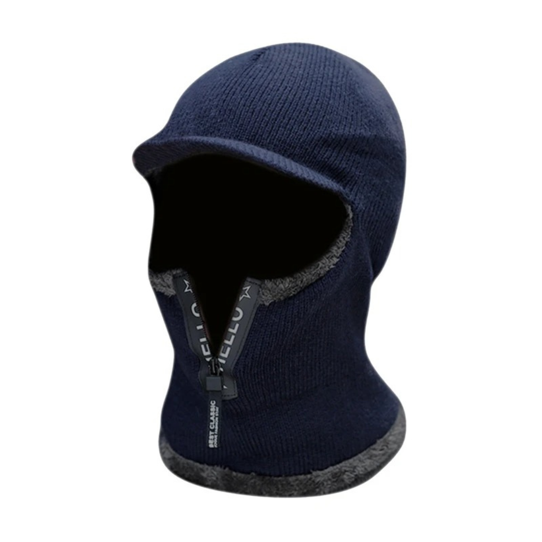 Knitted Winter Hat with Fleece Lining and Face Protection Unisex Windproof for Skiing Cycling Outdoor | Sansoti