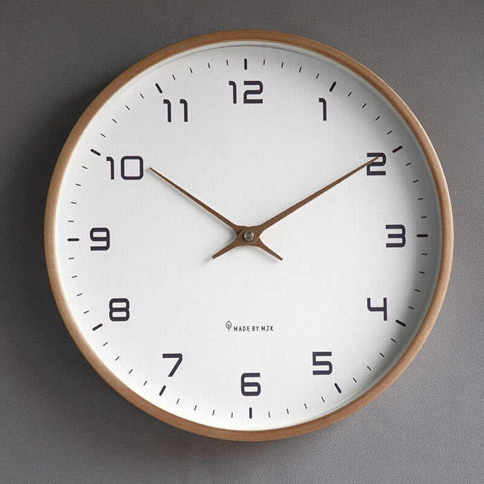 Houten Wandklok Scandinavisch Design Rond 25cm 30cm Stille Uurwerk Woonkamer Keuken Moderne Decoratie | Sansoti