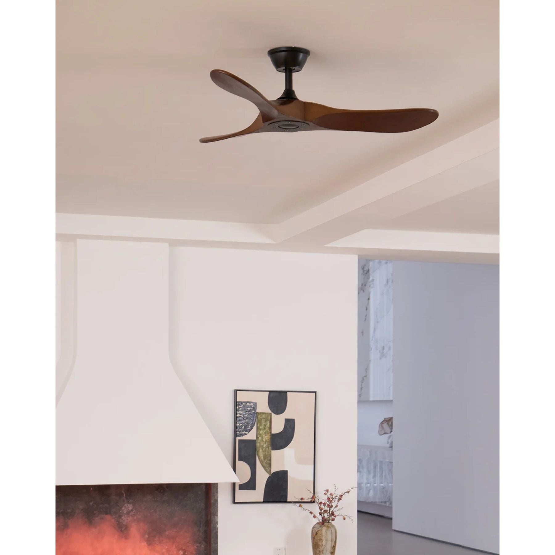 Leno Holz-Deckenventilator Walnuss Leise 6 Geschwindigkeiten Wohnzimmer Schlafzimmer Design Ventilator Mit Fernbedienung Modernes Interieur | Restfield