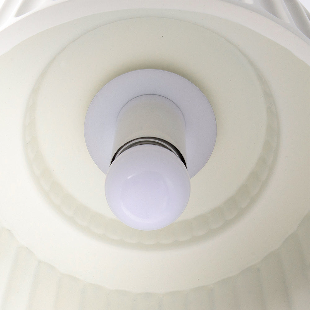 Deckenleuchte Gerippt Resin E27 Weiß Kompakt Modernes Interieur Wohnzimmer Küche Schlafzimmer Retro Design Deckenlampe | Restfield