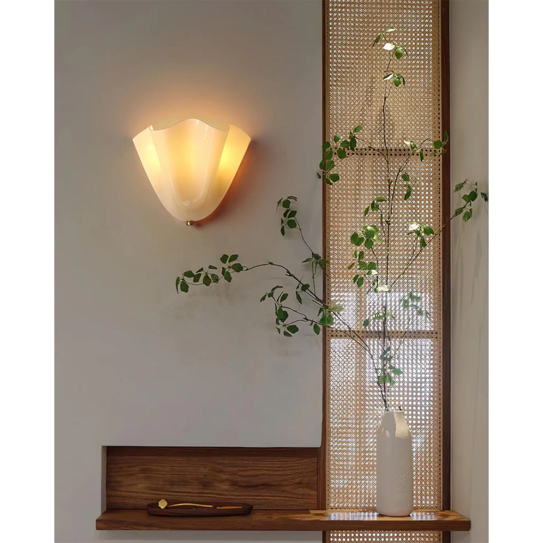 Glazen wandlamp 2x E27 glas beige badkamer hal woonkamer dimbare wandverlichting vochtbestendig | Sansoti