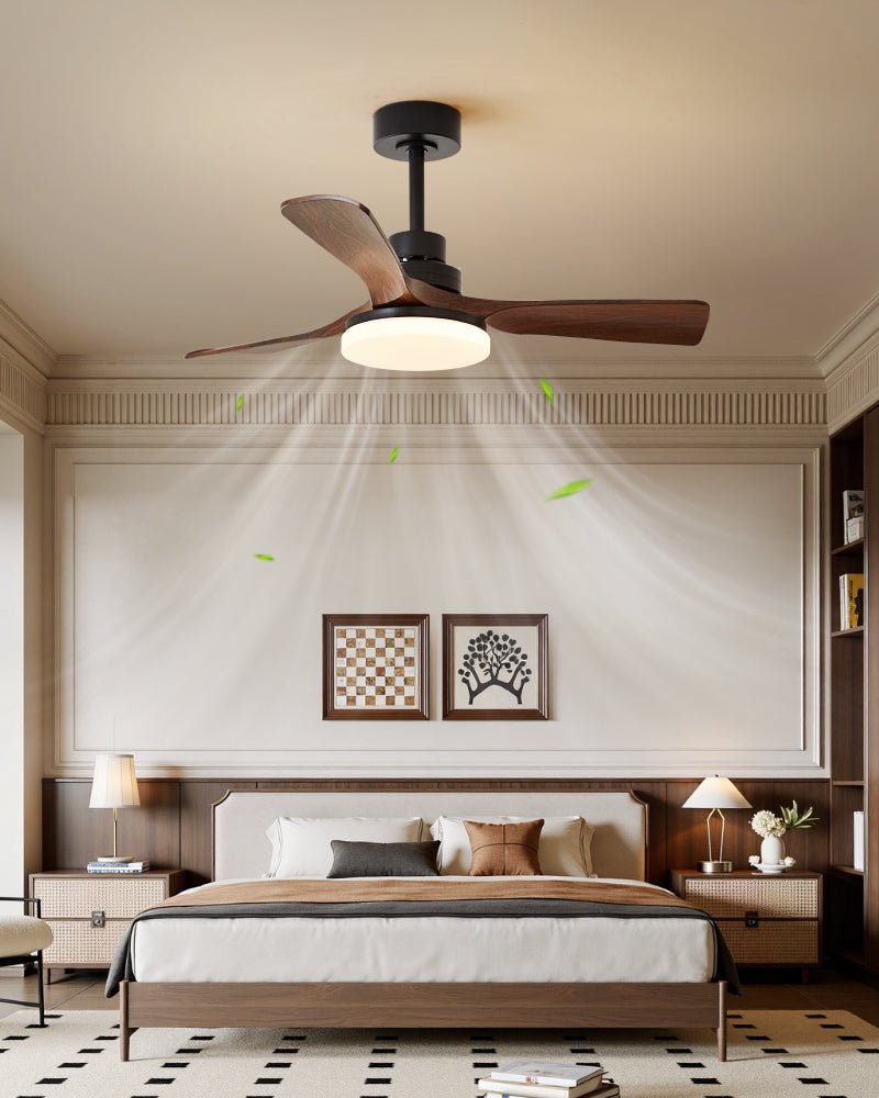 Moderne Plafondventilator met Verlichting – Stille Ventilator met LED 3 Snelheden – Dimbaar met Afstandsbediening | Sansoti