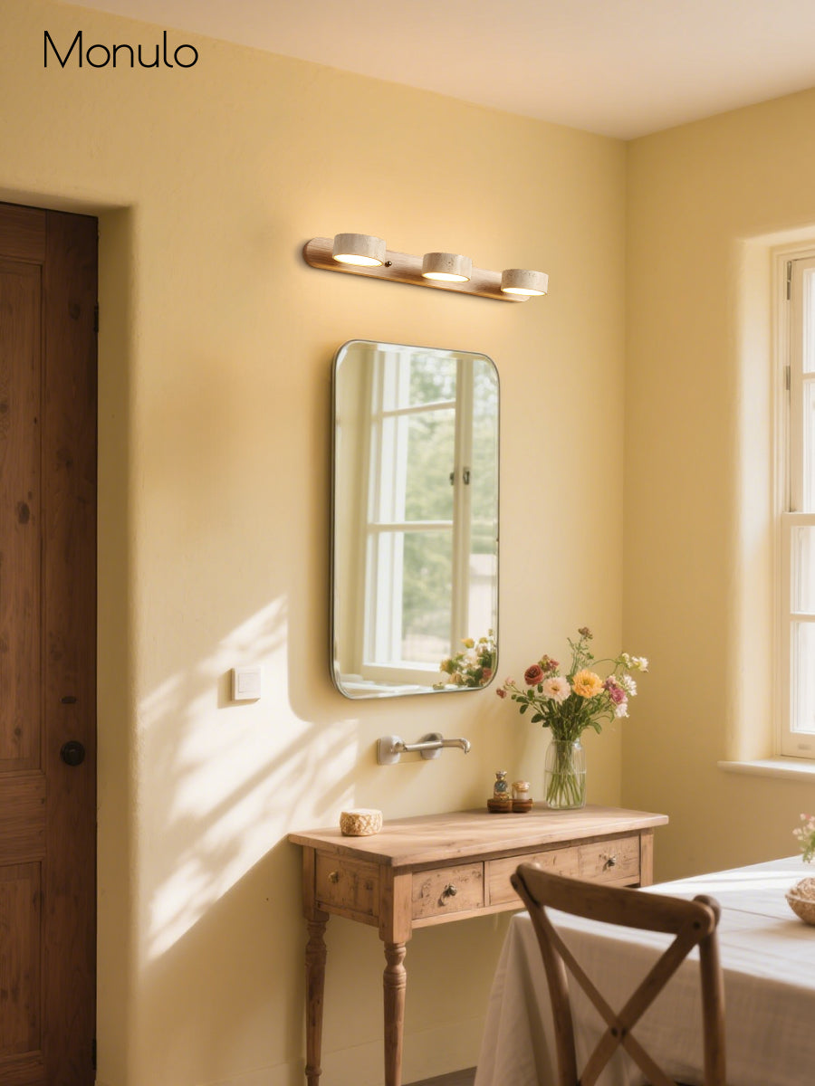 Wandlamp met meerdere lichtpunten natuursteen modern badkamerverlichting warmwit koelwit 2-3-4 lichts stenen armatuur | Sansoti