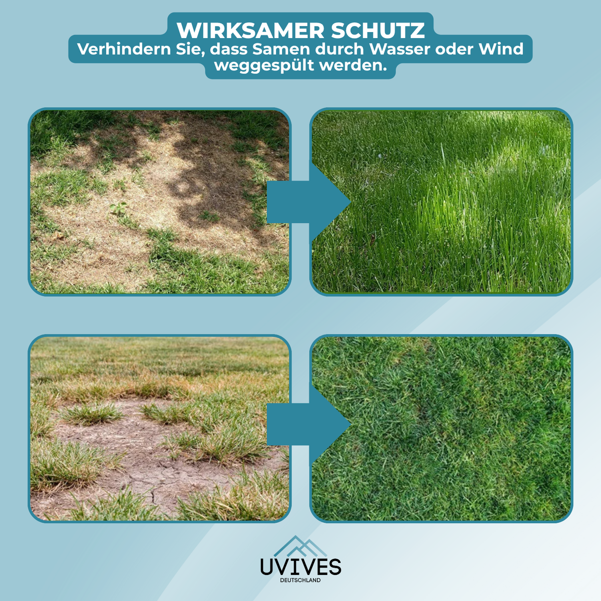 Biologisch abbaubare Rasensaatmatte 300x20 cm für einen dichten, grünen Garten ohne Umgraben, Düngen oder Jäten | Sansoti