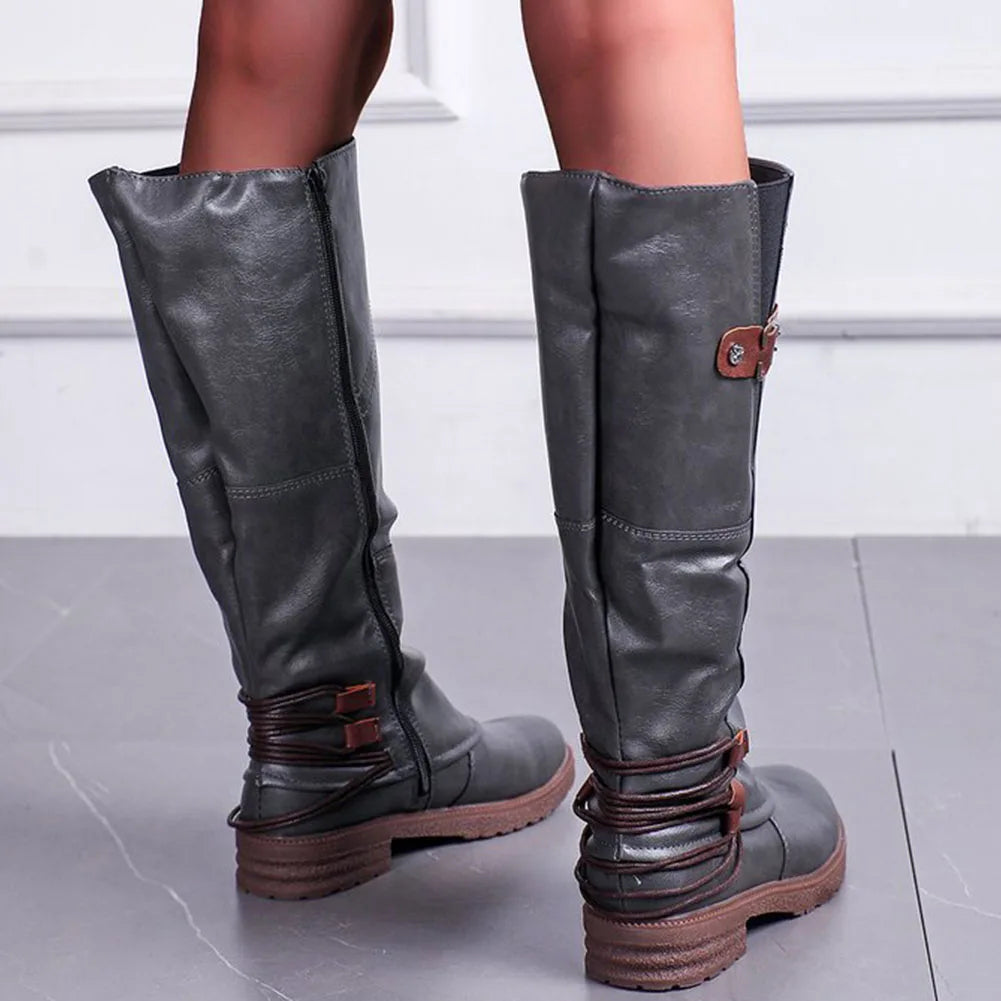 Leather Women's Zip Boots – Comfortable & Warm for Autumn and Winter | Sansoti