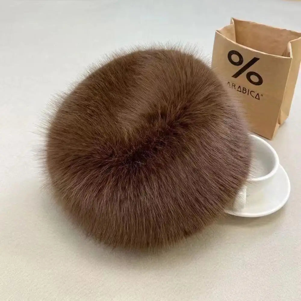Winter Hat Faux Fur Women Men Unisex Warm Fleece Lining Ear Flaps Windproof Snow Outdoor Winter | Sansoti