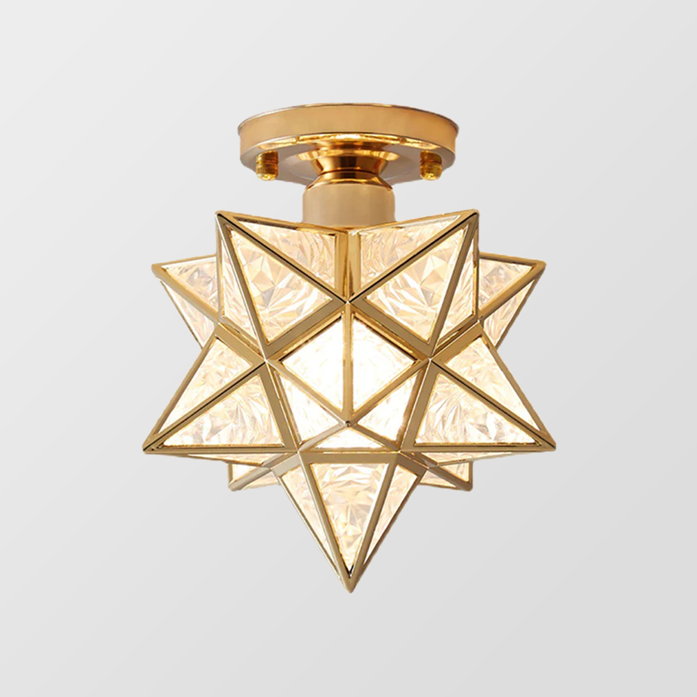 Pinlo Sternförmige Deckenleuchte E27 Gold Flur Schlafzimmer Beleuchtung geometrisches Design Deckenleuchte modern klassisch kompakt 20 cm | Restfield