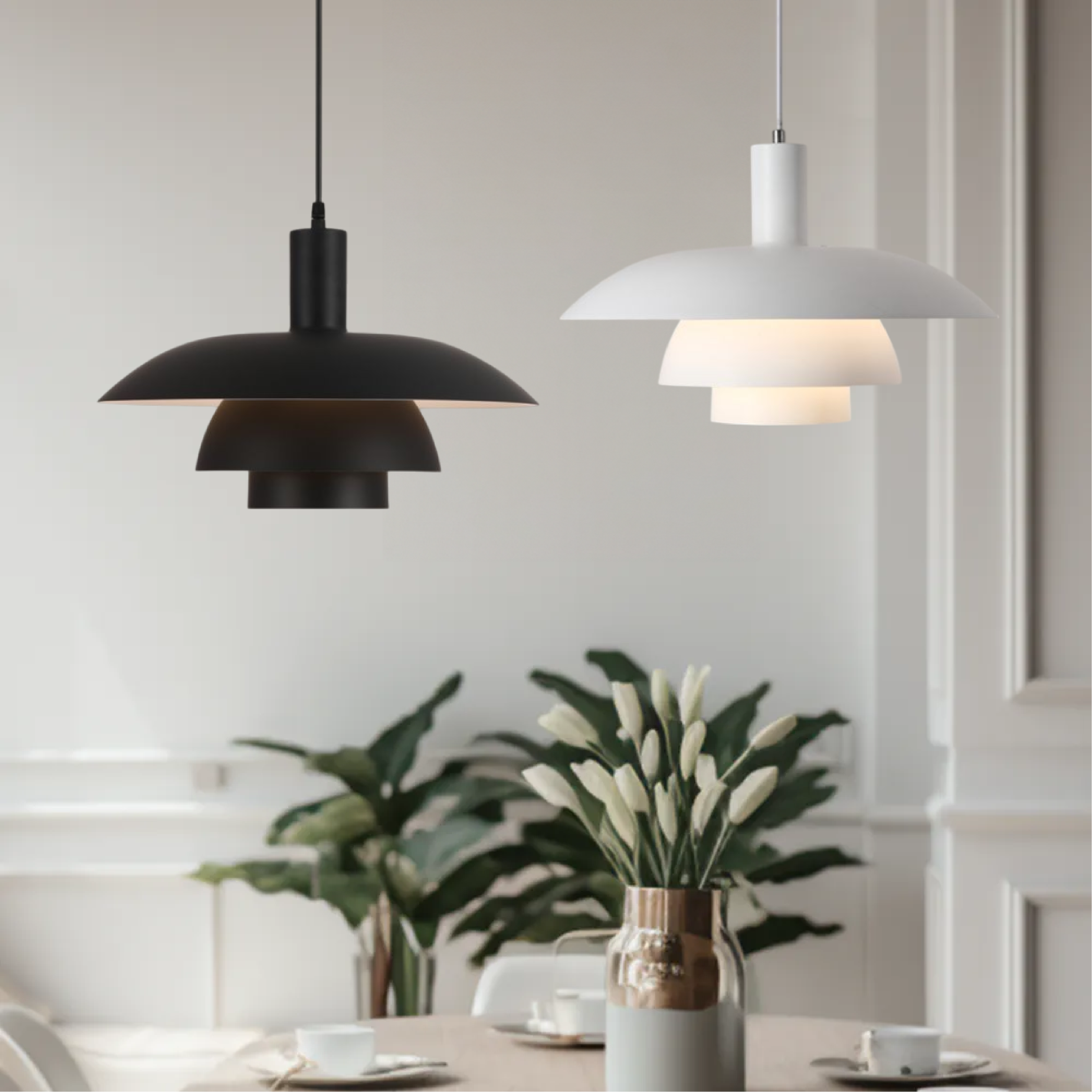 Skandinavische Design-Pendelleuchte aus Metall mit sanft diffusem LED-Licht für zeitlose Interieurs | Restfield