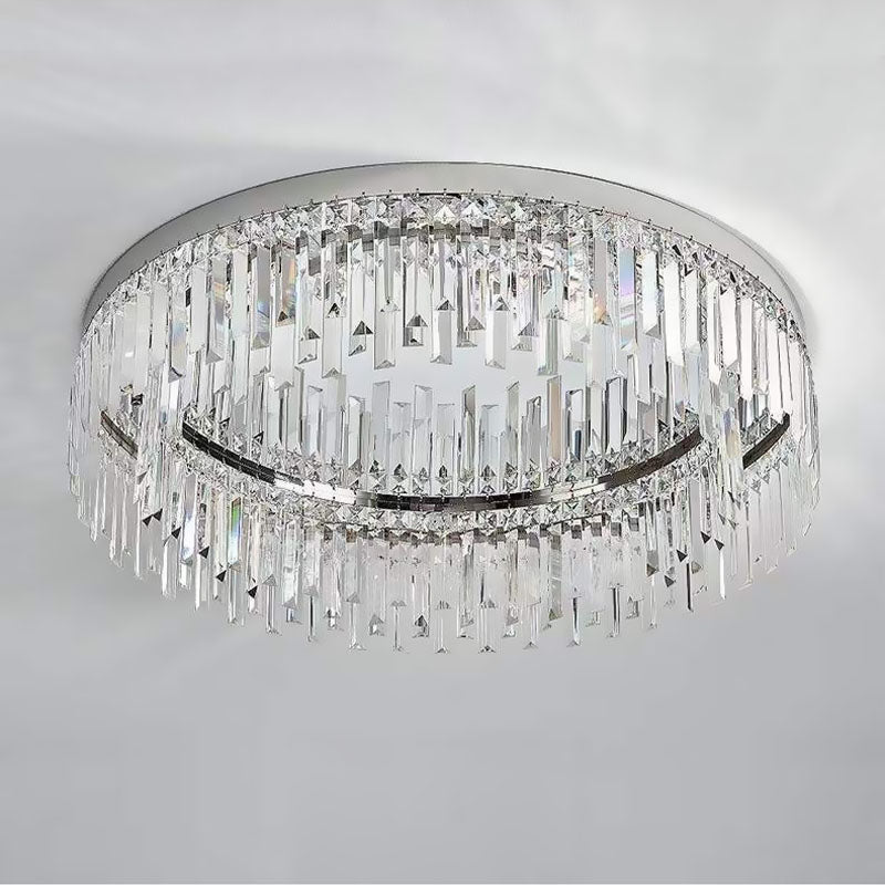 Kristall Deckenleuchte Rund Modern Flush Mount Chrom E12 Dimmbar Wohnzimmer Schlafzimmer