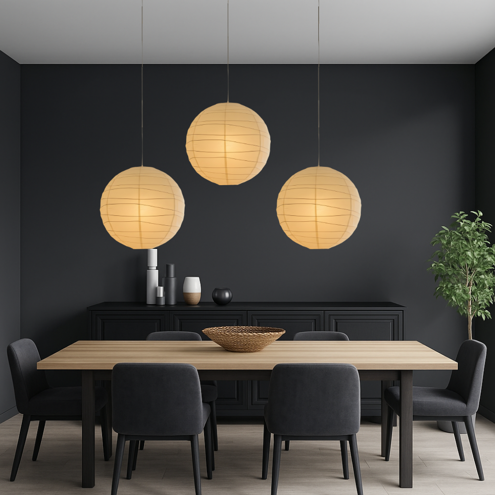 Akari hanglamp rijstpapier Ø30 Ø45 Ø55 wit woonkamer slaapkamer Japans design sfeerverlichting | Sansoti