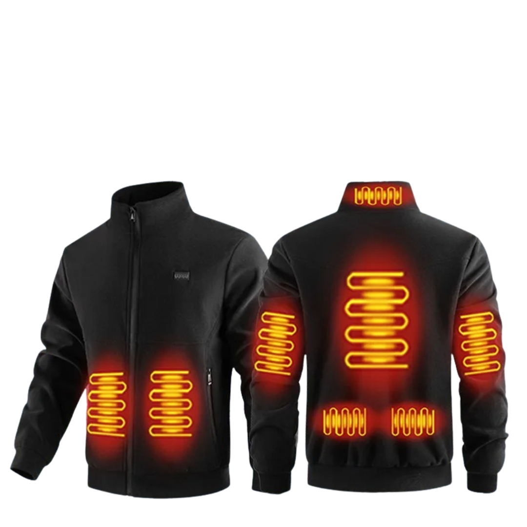 Heated Winter Jacket with 8 Heating Zones Fleece Lining Women Men Outdoor Waterproof Thermal Insulating | Sansoti