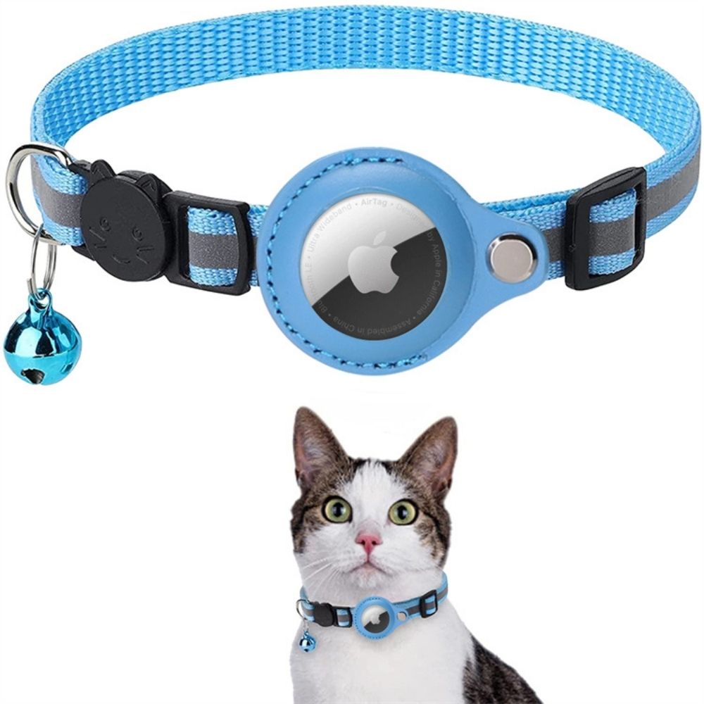 Veiligheidskat Halsband met Reflecterende Strepen en Snelsluiting | GPS Tracker Houder | Sansoti