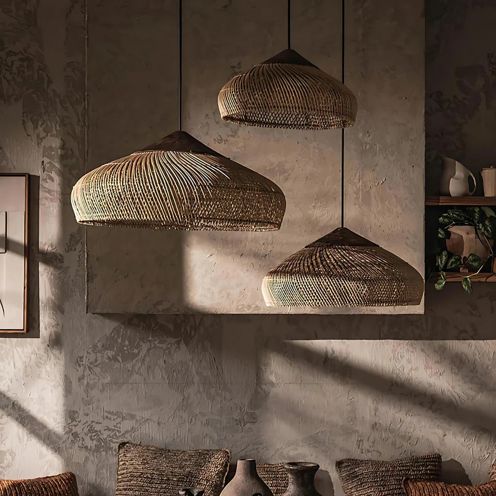 Hanglamp Rattan Bamboe Handgevlochten Bohemian Retro E27 Ø40 Ø60 Eetkamer | Sansoti