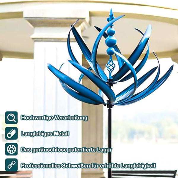 Tuinwindmolen Draaibaar Metaal Weervaan Vogel Design Blauw Rood 90cm voor Terras Tuin Balkon Decoratie | Sansoti
