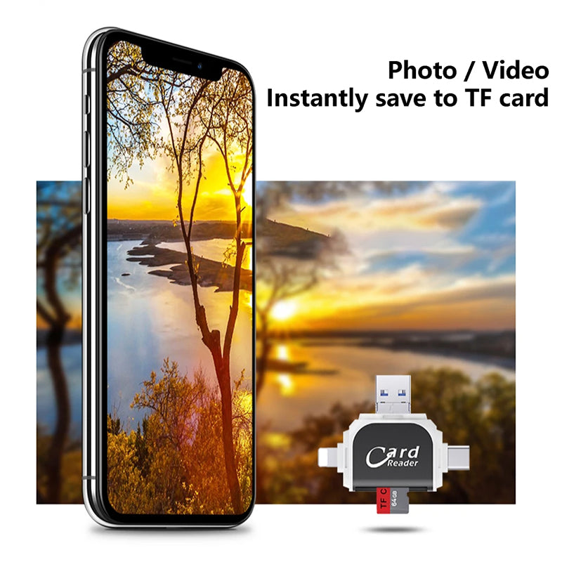 Kartenleser 4-in-1 USB C Lightning SD Micro SD USB 3.0 | Restfield