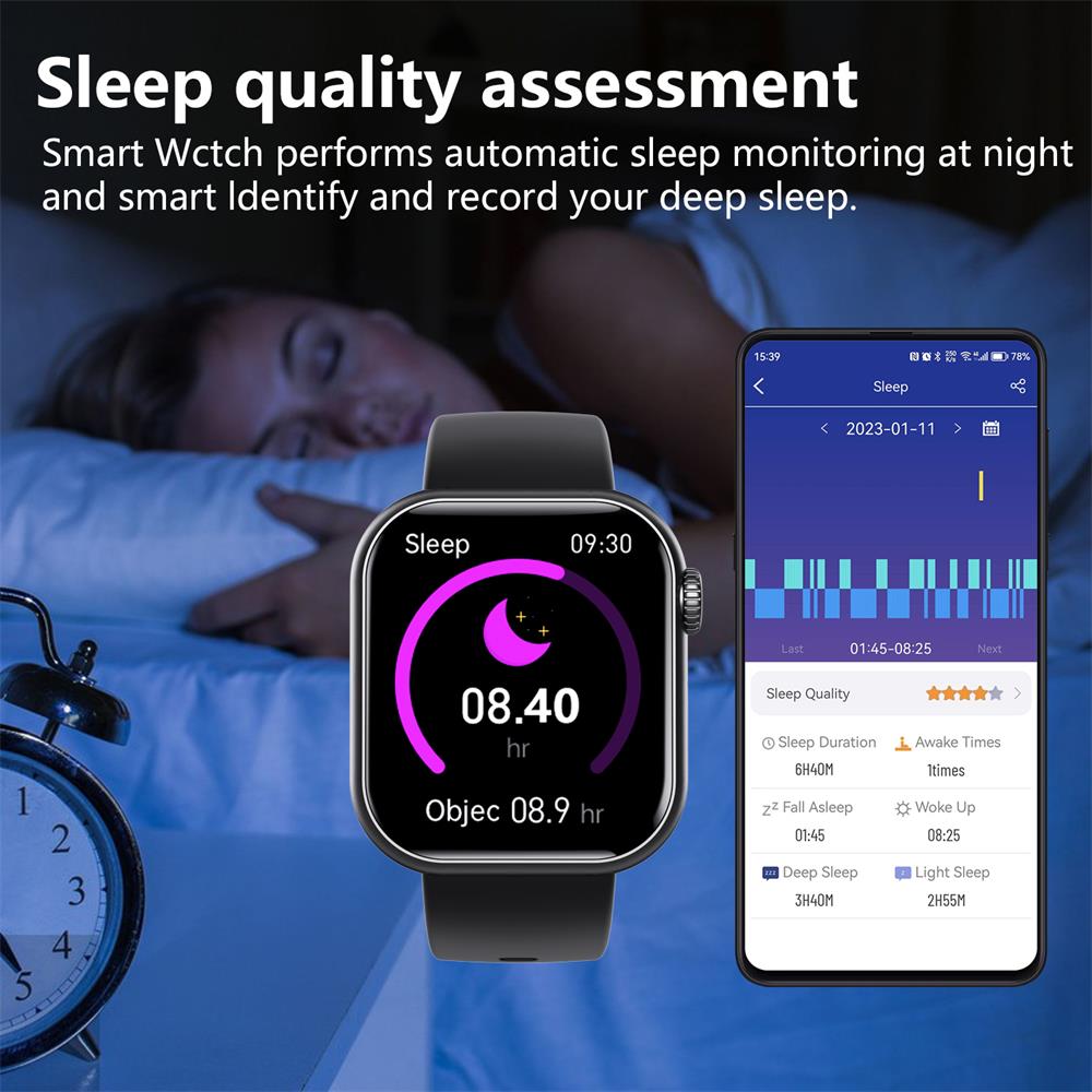 Gezondheidssmartwatch met Hartslagmeter Bloeddrukmeting Zuurstofwaarden Slaapmonitoring Waterdicht Sport | Sansoti