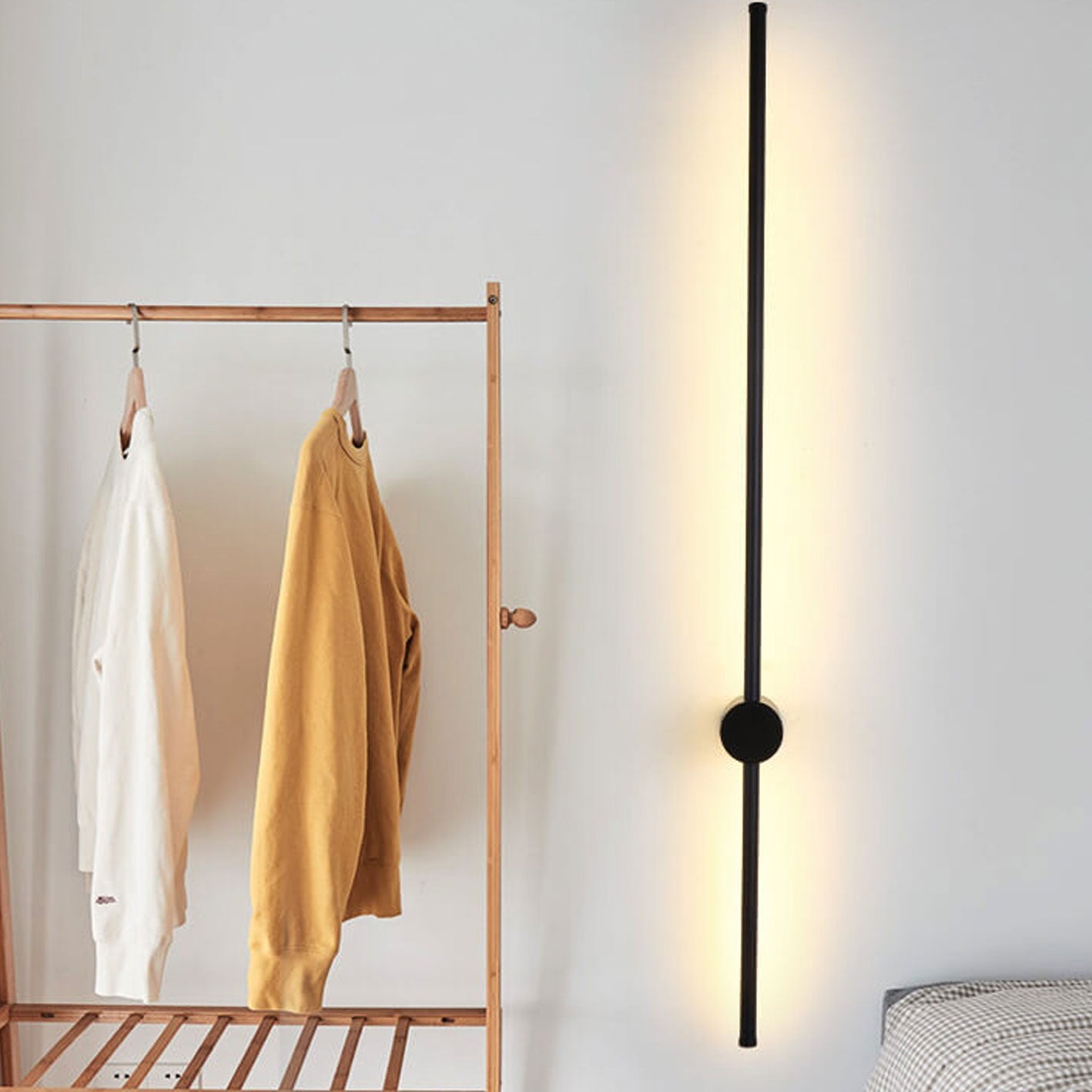 Wandlamp LED Staf Aluminium Zwart Goud 60cm 80cm Woonkamer Slaapkamer Studeerkamer Lijnlamp Minimalistisch Modern Sfeerlamp | Sansoti
