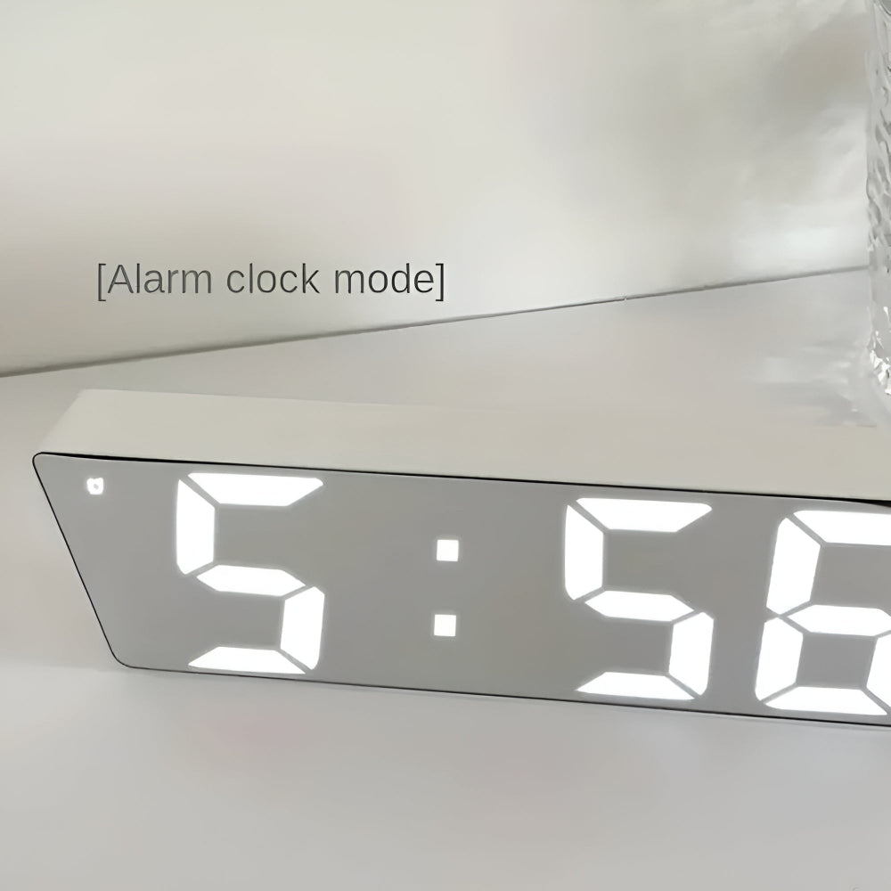 Digitale LED Spiegelwekker met Datum en Temperatuur — Minimalistisch Design voor Slaapkamer en Bureau | Sansoti