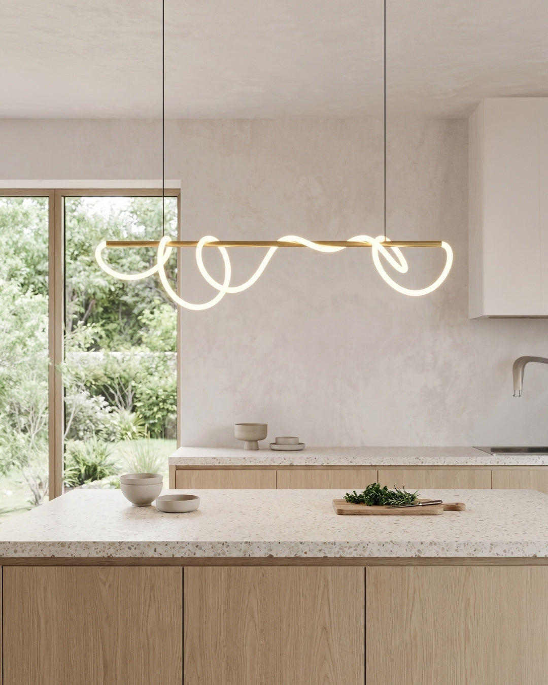 LED-design hanglamp met metalen koordstructuur zwart satijn 100 cm dimbaar warm wit modern interieur eetkamer keukeneiland | Sansoti