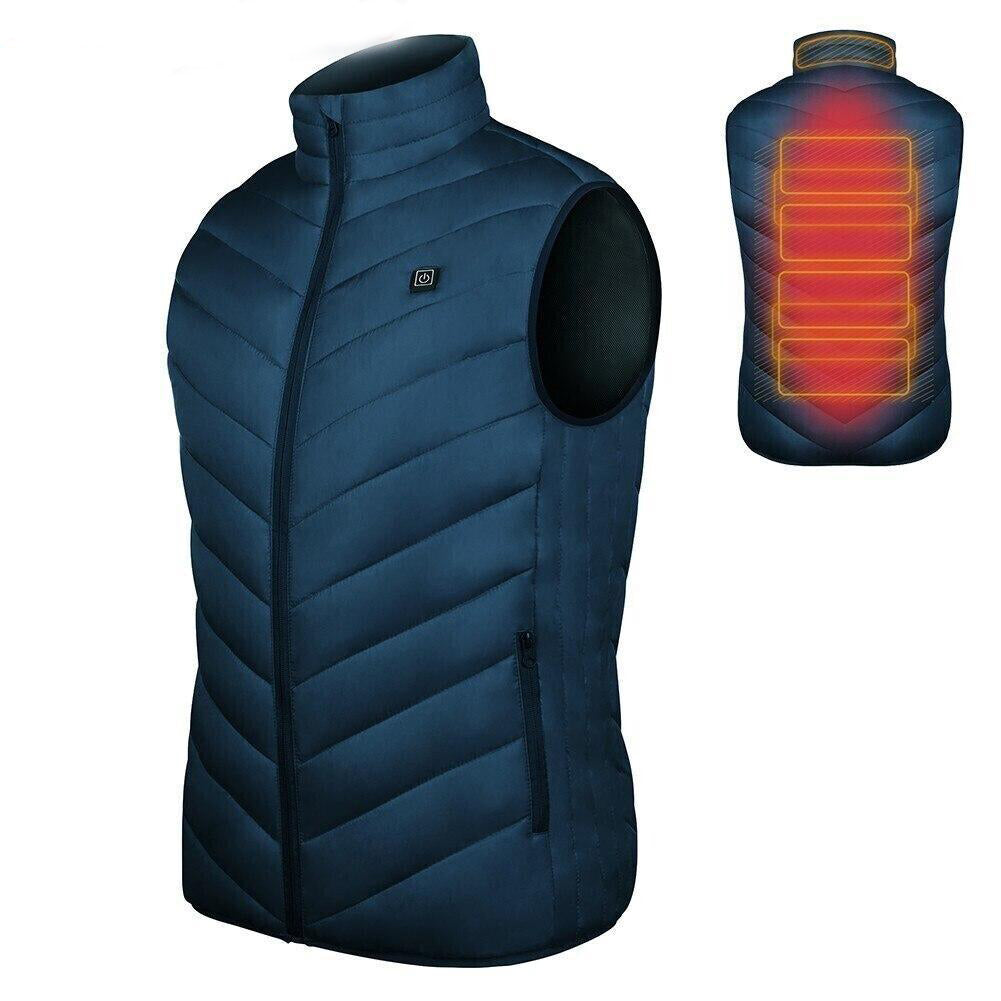 Beheizbare Weste mit vier Wärmezonen und USB-Heizung, Unisex-Outdoor-Winterbekleidung, Thermoweste | Sansoti