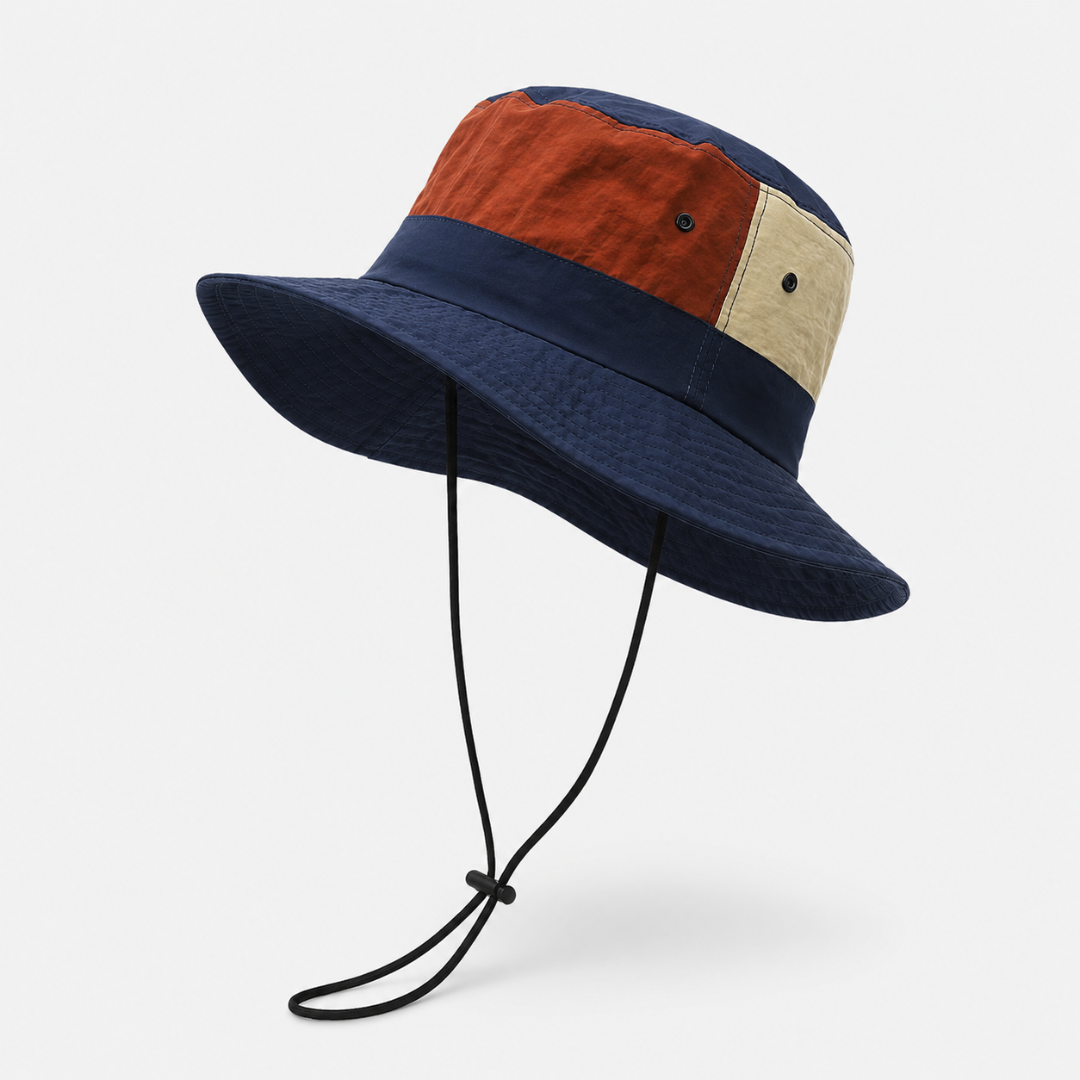 Outdoor Zonnehoed Brede Rand Unisex met Kinband Sneldrogend UV-Bescherming voor Wandelen Kamperen Vissen | Sansoti