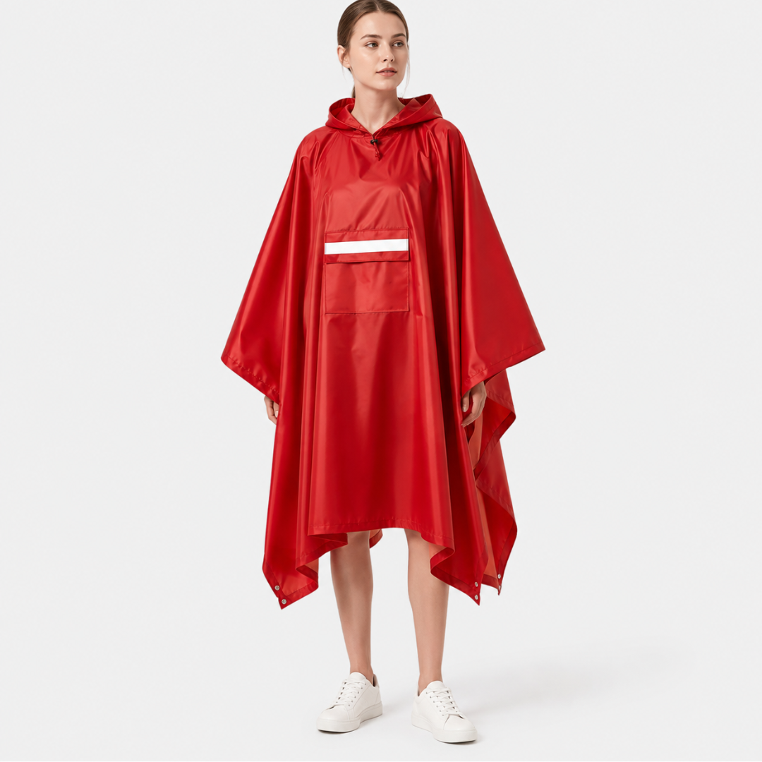 Regenponcho voor Volwassenen met Opbergtas Verstelbare Capuchon Waterafstotend Outdoor Wandelen Festival Camping | Sansoti