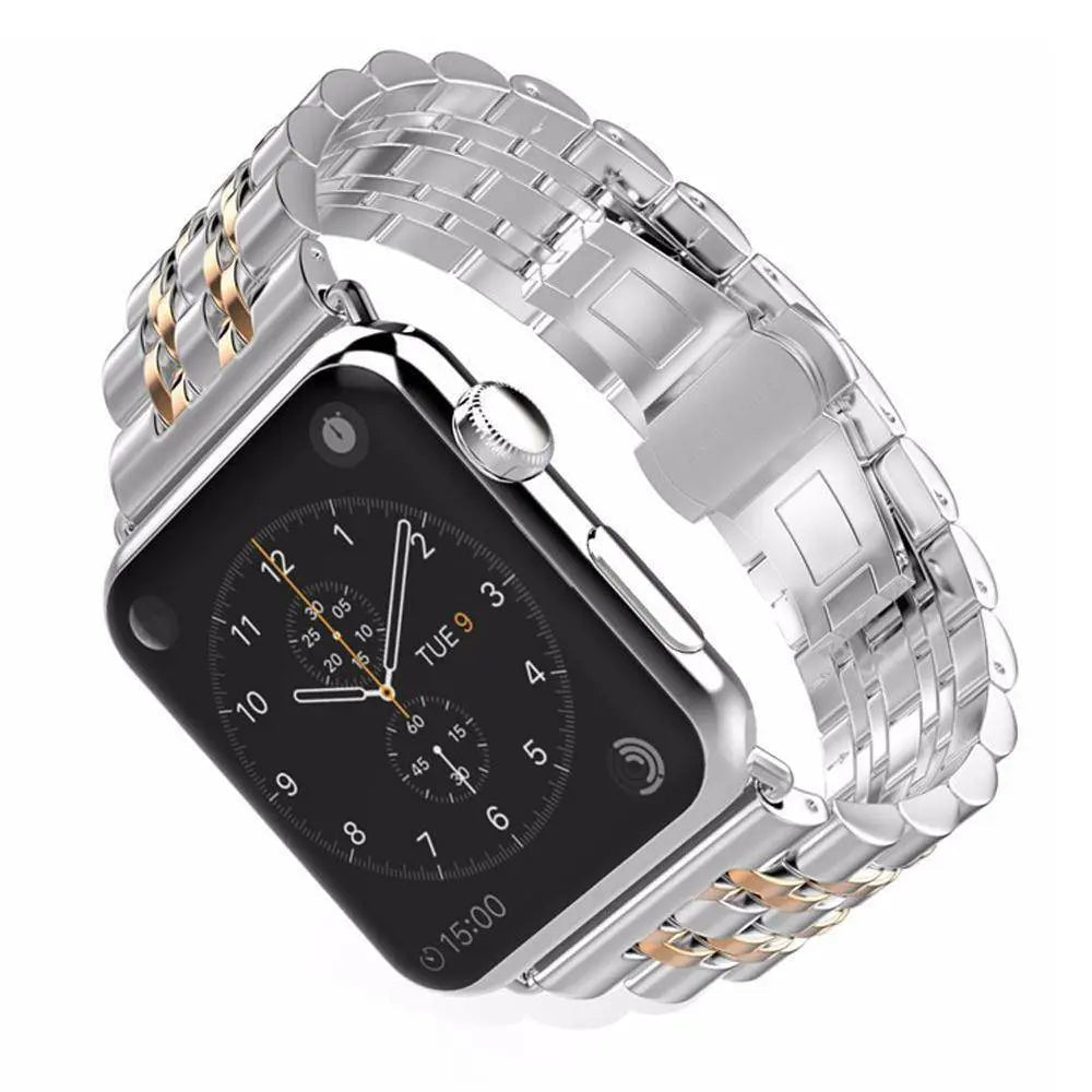 Bracelet pour smartwatch avec coque Acier inoxydable 44mm 42mm 40mm 38mm Protection d’écran Bracelet Accessoire | Sansoti