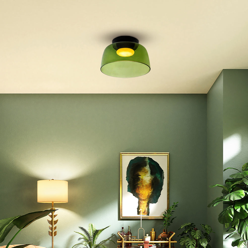 Design Glazen Plafondlamp met Gelaagde Structuur — Elegant Lichtspel voor Eetkamer, Woonkamer en Slaapkamer | Sansoti