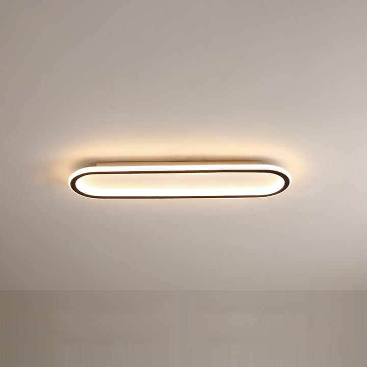 LED Deckenleuchte Langoval Schwarz Weiß Flur Wohnzimmer Schlafzimmer Modern Minimalistische Deckenbeleuchtung | Restfield