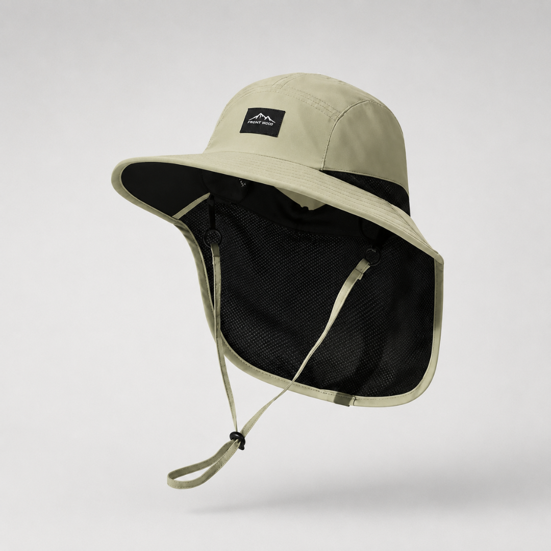 Wandelhoed met Nekbescherming UPF 50+ Brede Rand Ademend Mesh Verstelbaar Outdoor Zonbescherming Zomerhoed | Sansoti