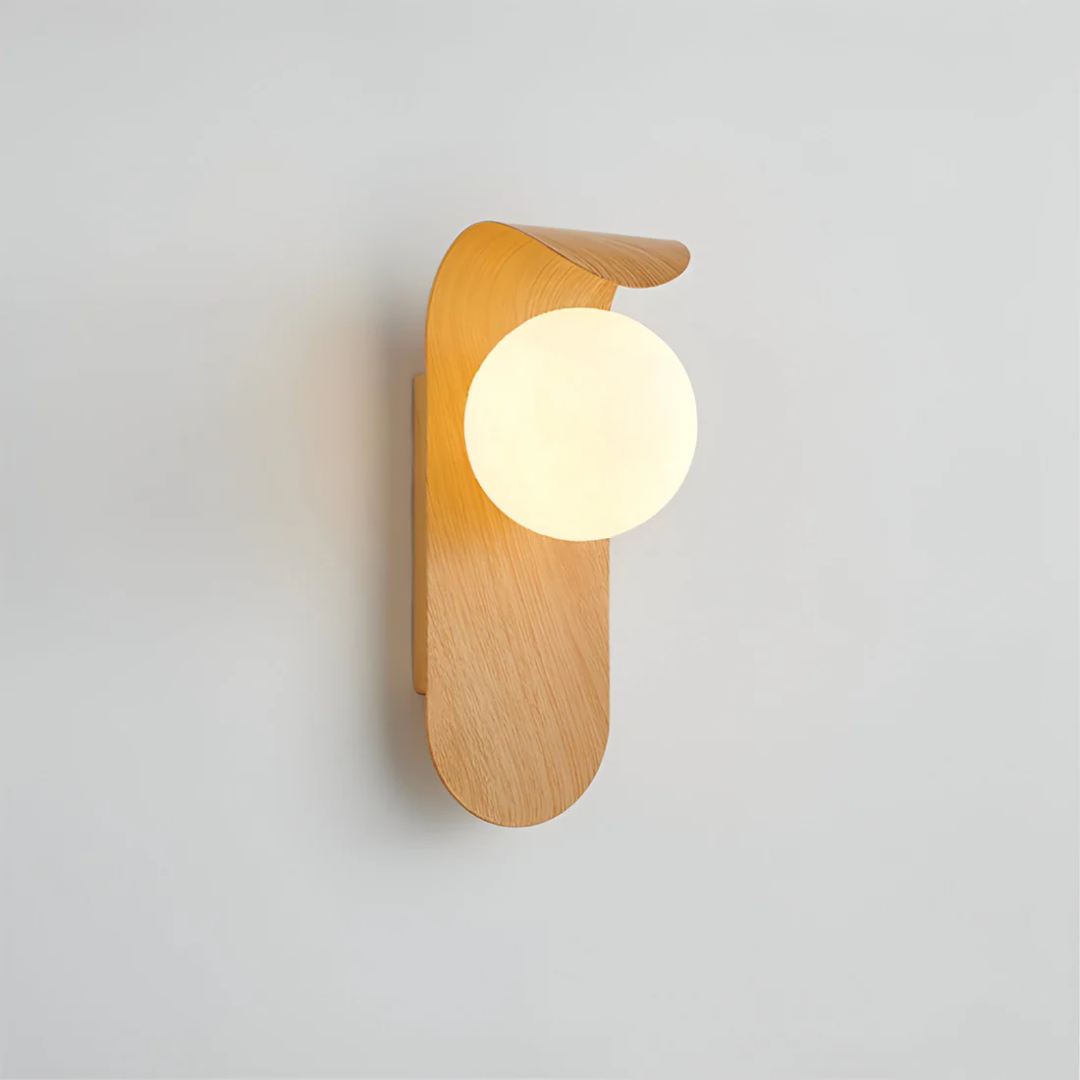 Houten wandlamp G9 LED metaal 13x25cm warm wit licht minimalistisch modern interieur woonkamer slaapkamer | Sansoti