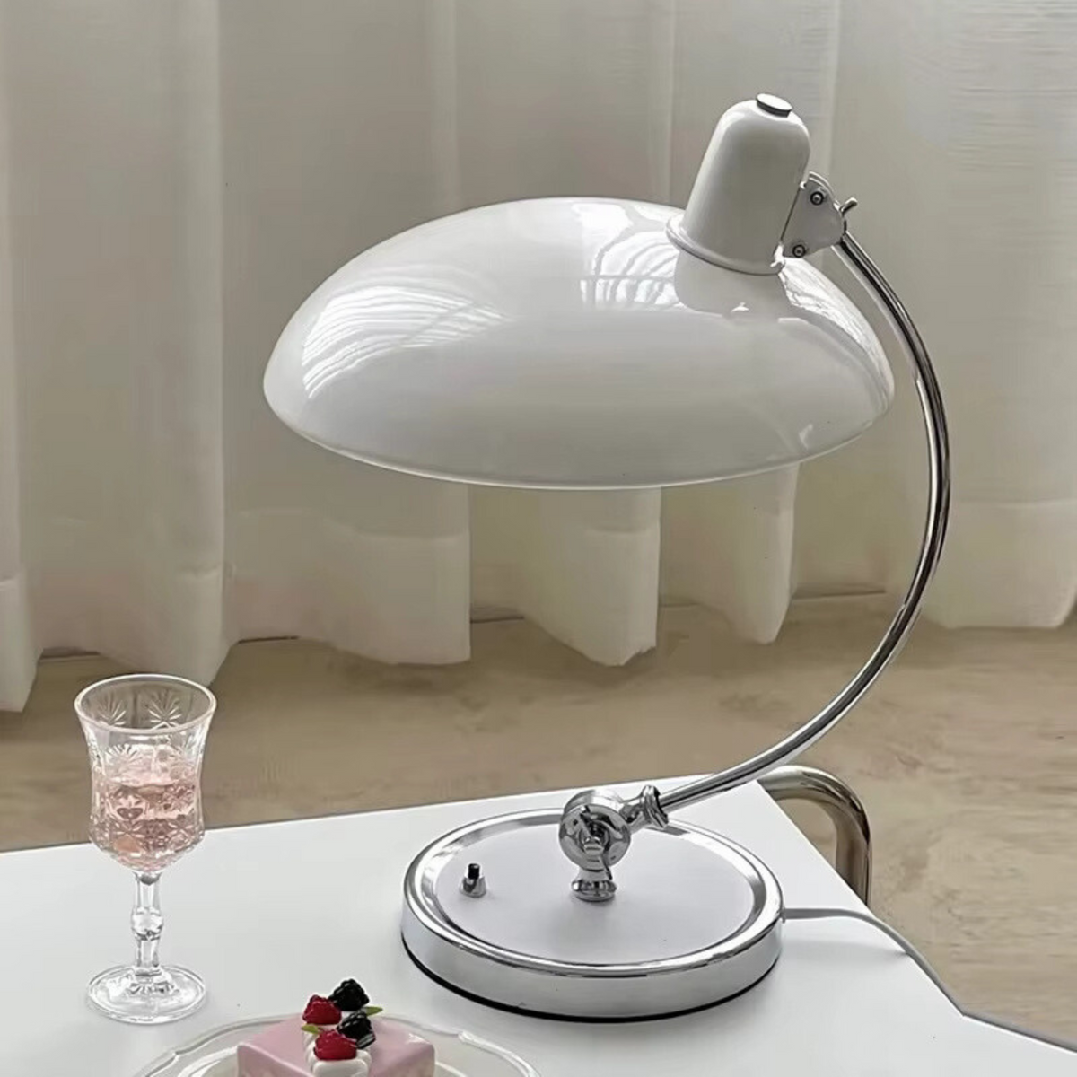Metal Table Lamp Arch-Shaped 3 Color Temperatures Adjustable 35cm Reading Lamp Desk Bedroom Study Dimmable | Sansoti
